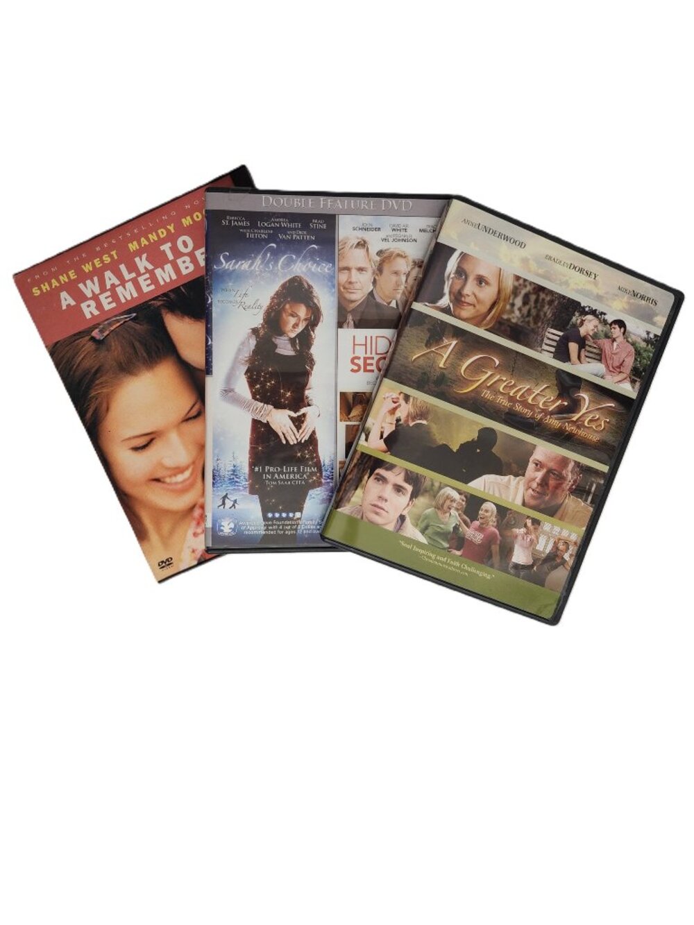 DVD Bundle: A Walk to Remember, A Greater Yes, Hidden Secrets & Sarah's Choice